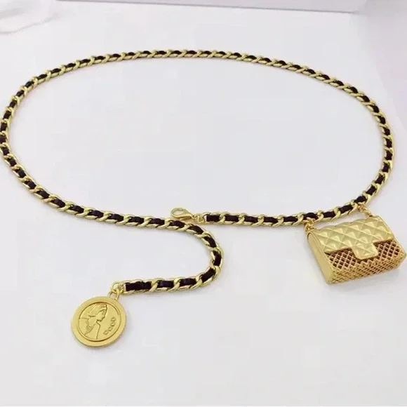 Anthropologie Mini Double Chain Charm Belt/Bag - Picture 6 of 16